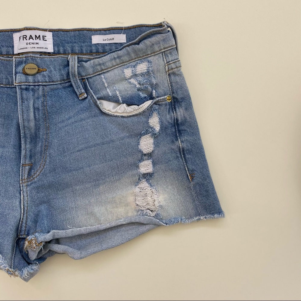 Frame Light Denim Jean Shorts